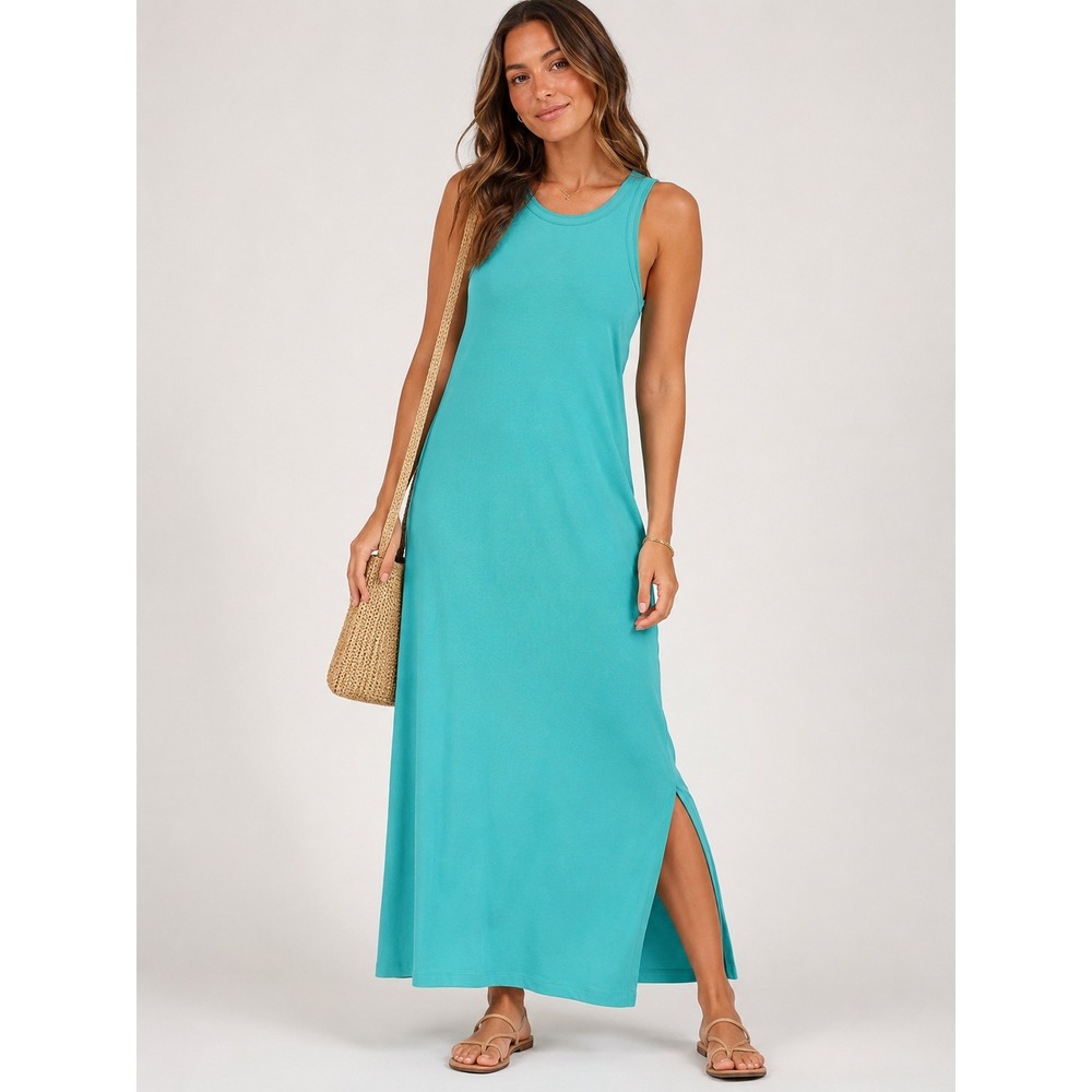 Columbia Sportswear Teal Green Sleeveless Maxi Dress FL0124 XS